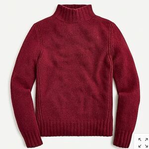 New J. Crew Women's Mock Neck Sweater Red Brown Rust Boho Sz  S Small
